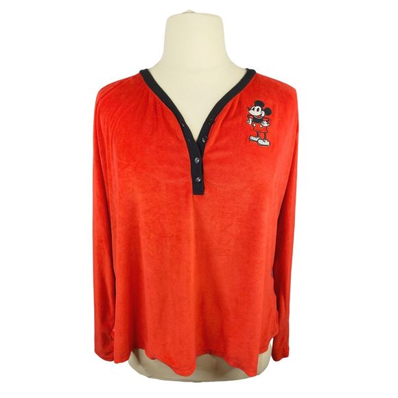 Disney Mickey Mouse Embroidered Fleece Sleep Shirt - Size 3X - Picture 1 of 5